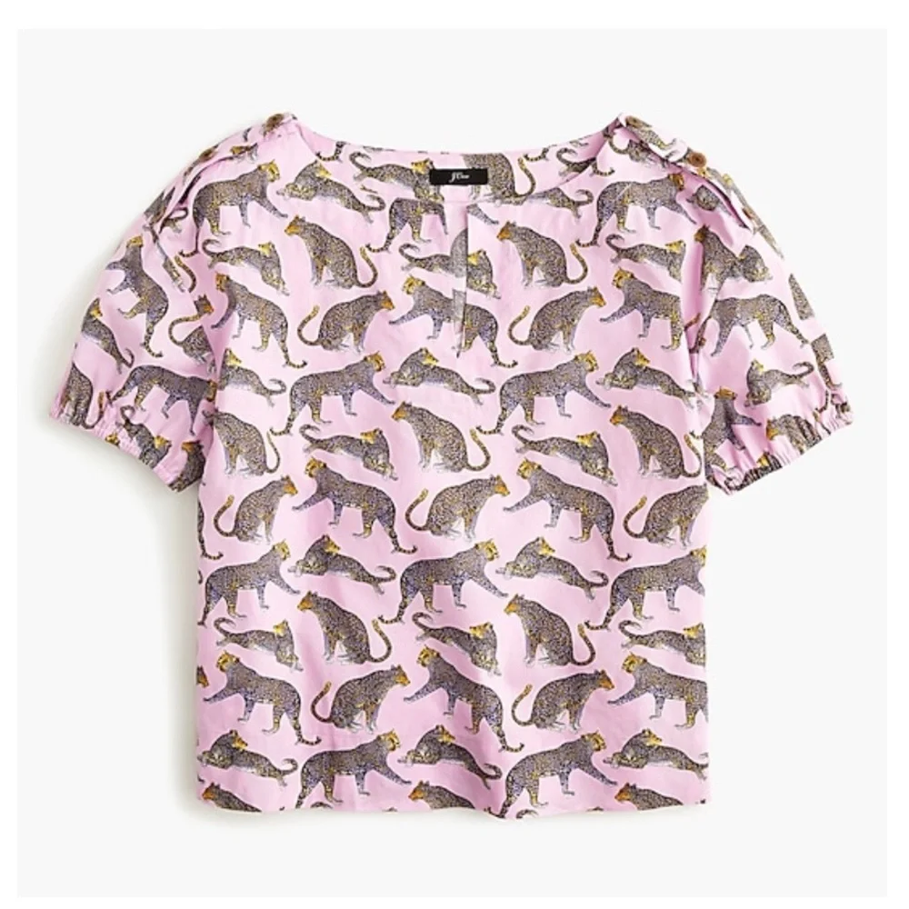 JCREW LEOPARD TOP SZ M - Picture 4 of 9